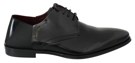 Dolce & Gabbana Elegant Black Leather Derby Shoes - Arichezz.store