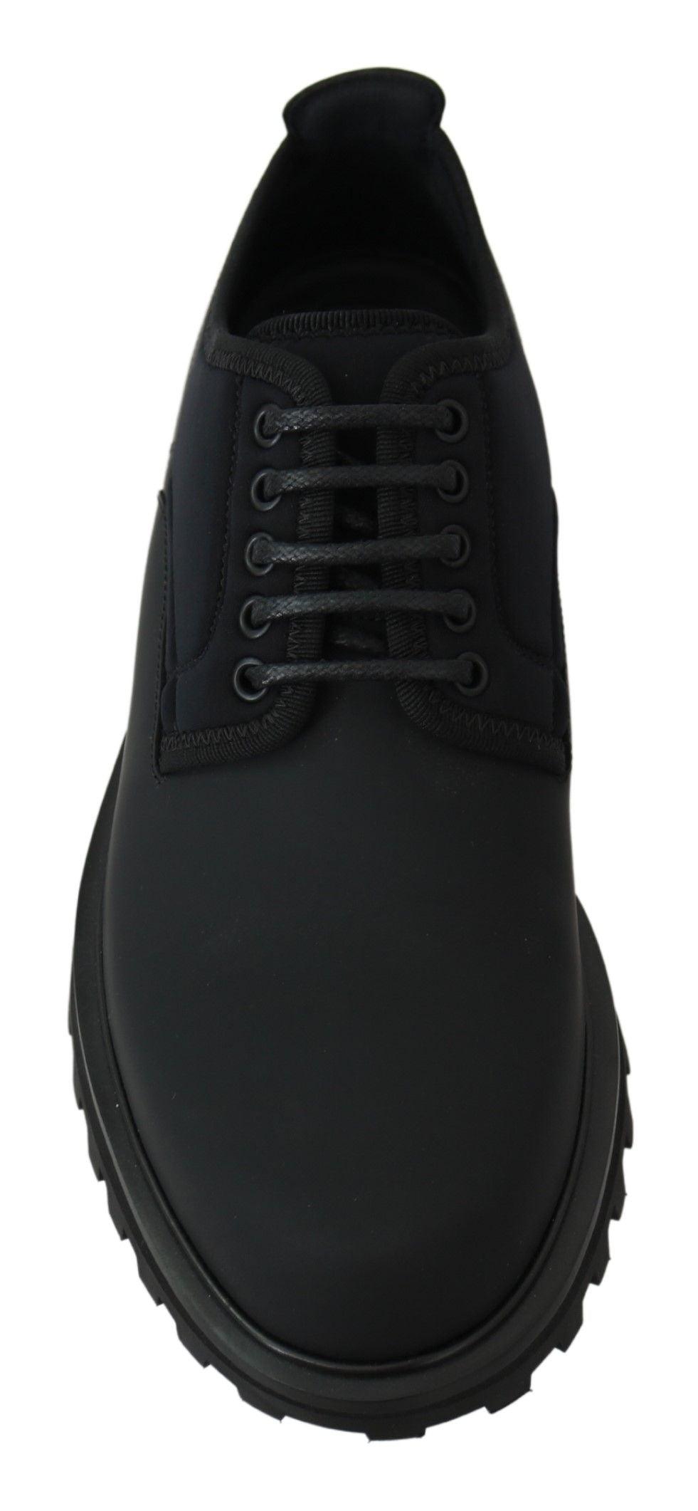 Dolce & Gabbana Elegant Black Calfskin Derby Shoes - Arichezz.store