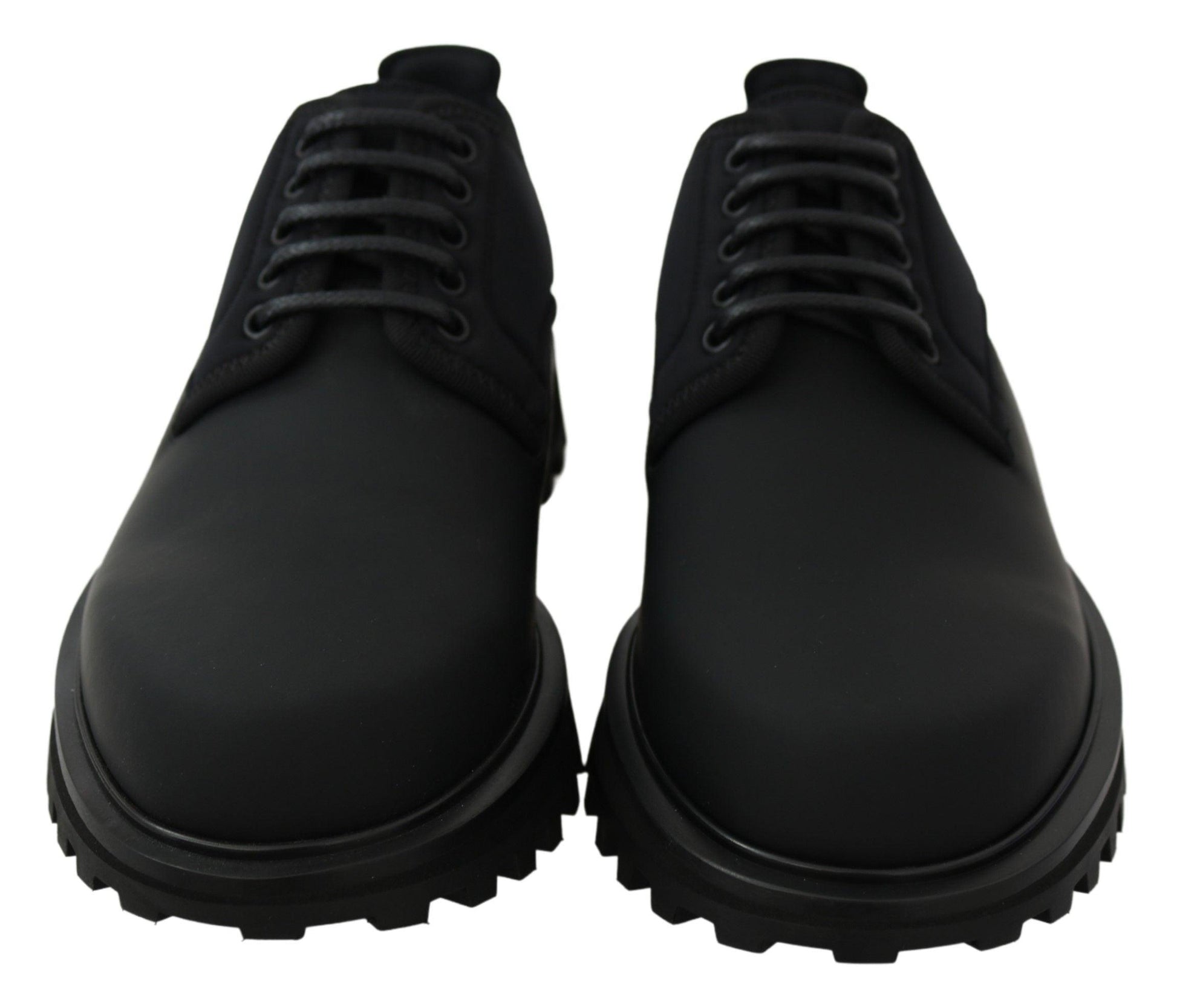 Dolce & Gabbana Elegant Black Calfskin Derby Shoes - Arichezz.store