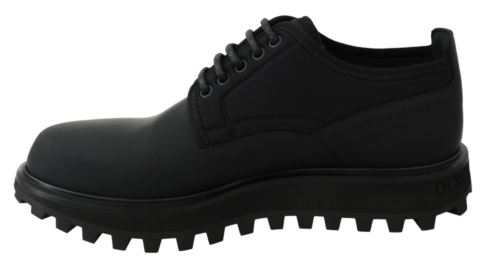 Dolce & Gabbana Elegant Black Calfskin Derby Shoes - Arichezz.store