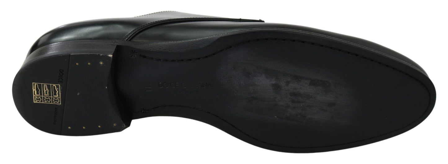 Dolce & Gabbana Elegant Black Leather Derby Shoes - Arichezz.store