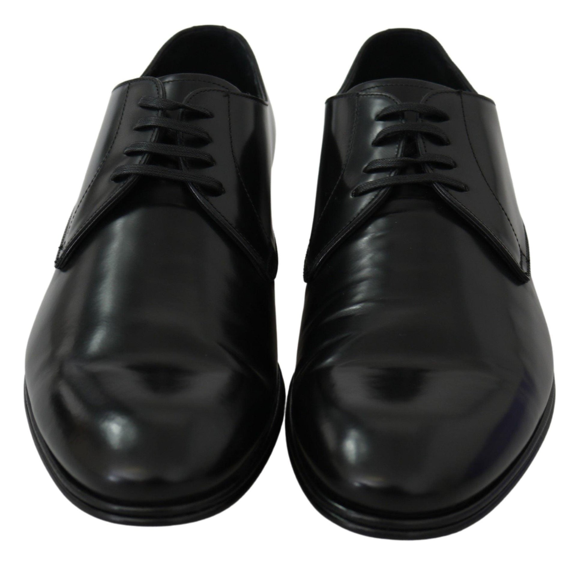 Dolce & Gabbana Elegant Black Leather Derby Shoes - Arichezz.store