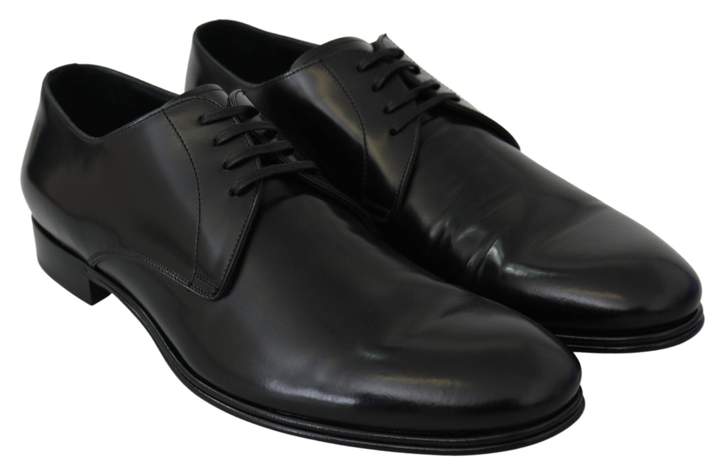 Dolce & Gabbana Elegant Black Leather Derby Shoes - Arichezz.store