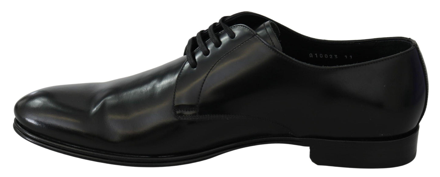 Dolce & Gabbana Elegant Black Leather Derby Shoes - Arichezz.store