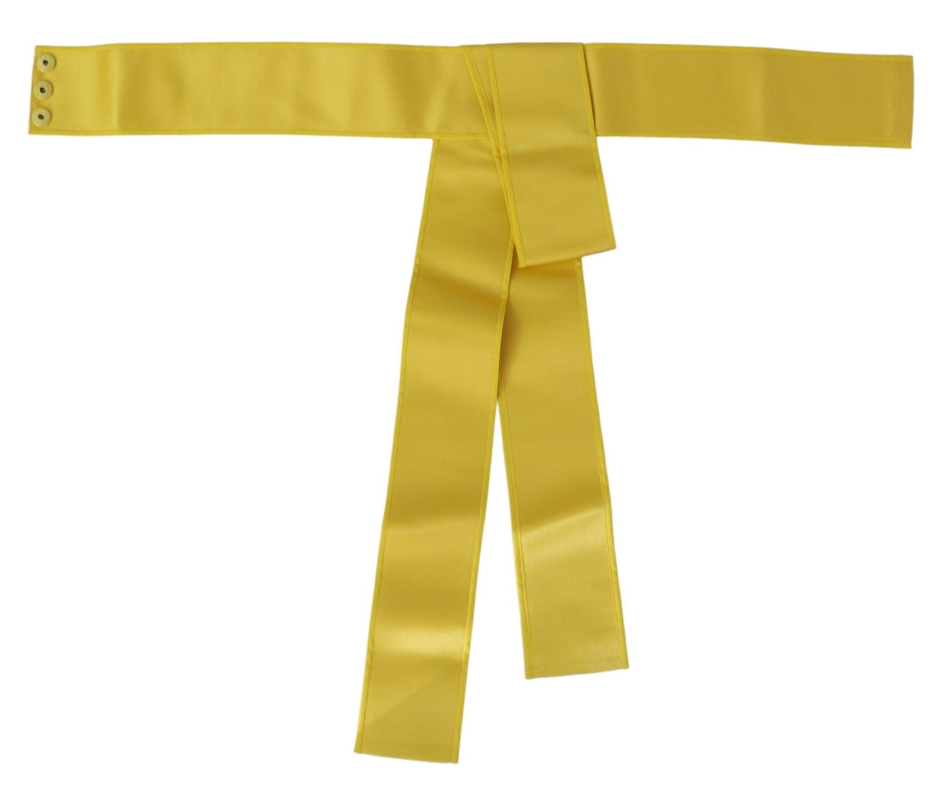 Dolce & Gabbana Chic Silk Yellow Women's Elegant Belt - Arichezz.store