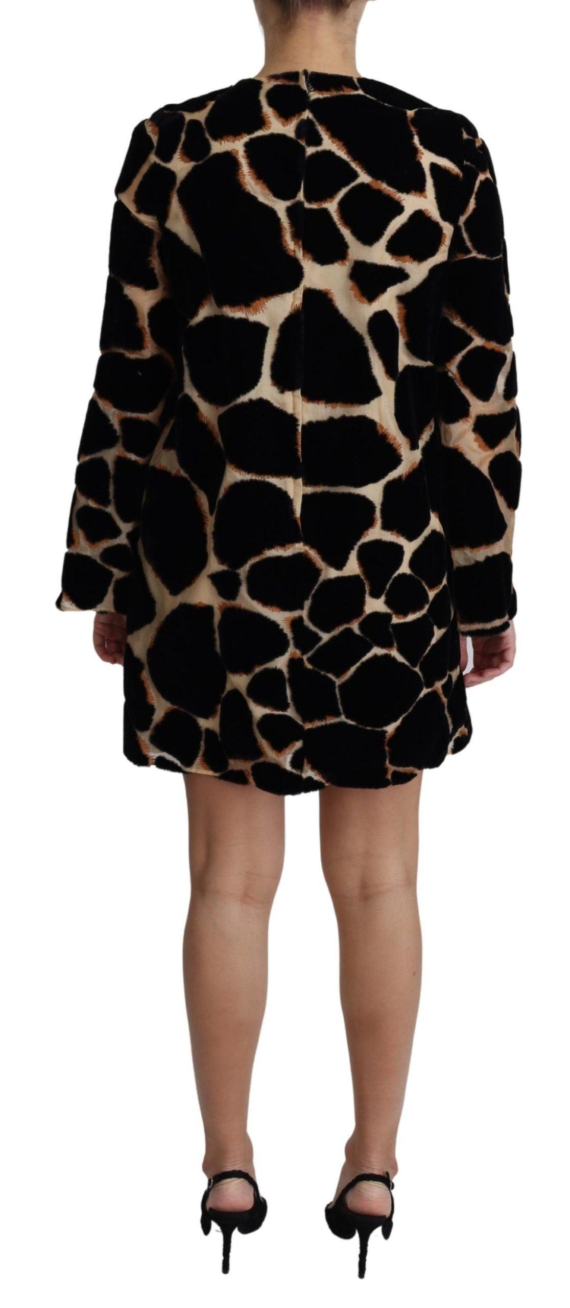 Dolce & Gabbana Chic Giraffe Print Shift Mini Dress - Arichezz.store