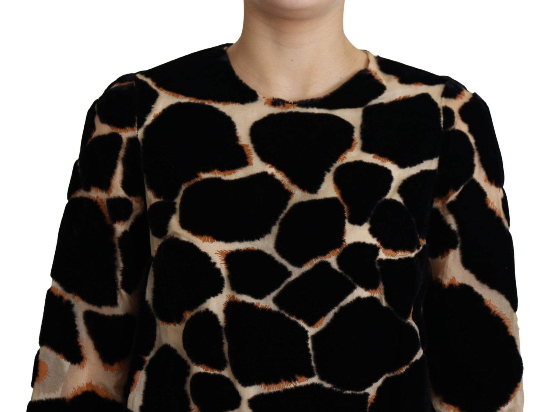 Dolce & Gabbana Chic Giraffe Print Shift Mini Dress - Arichezz.store