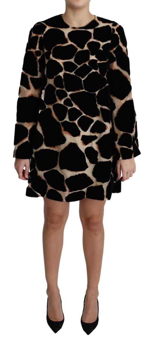 Dolce & Gabbana Chic Giraffe Print Shift Mini Dress - Arichezz.store