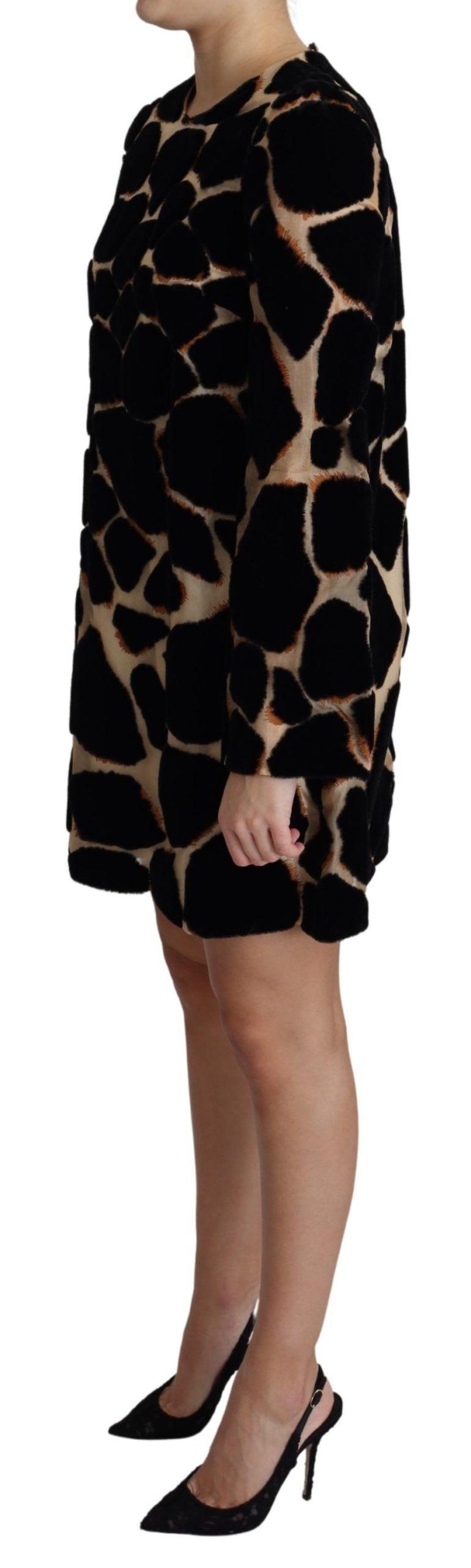 Dolce & Gabbana Chic Giraffe Print Shift Mini Dress - Arichezz.store