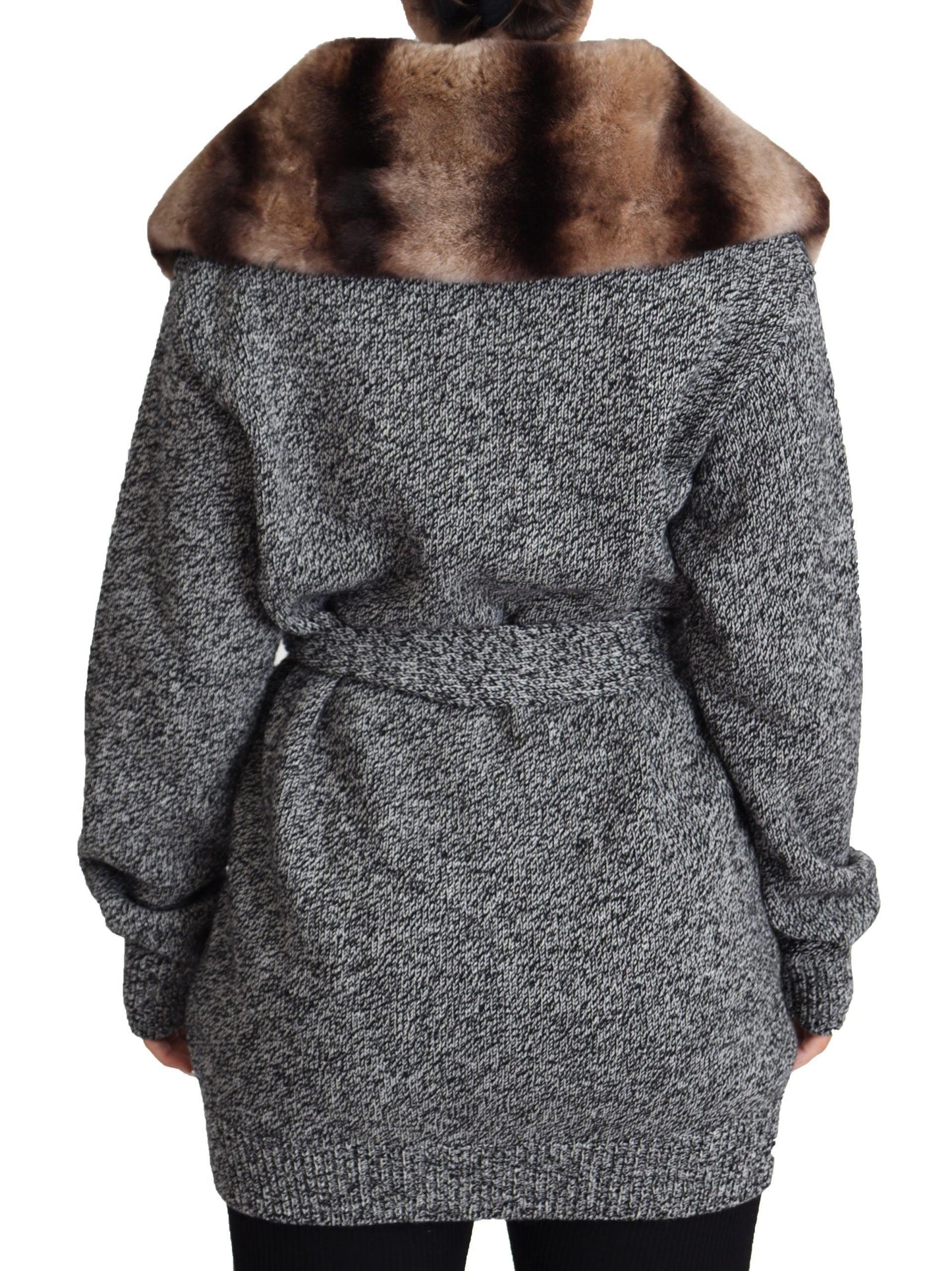 Dolce & Gabbana Cashmere Cardigan with Rabbit Fur Collar - Arichezz.store