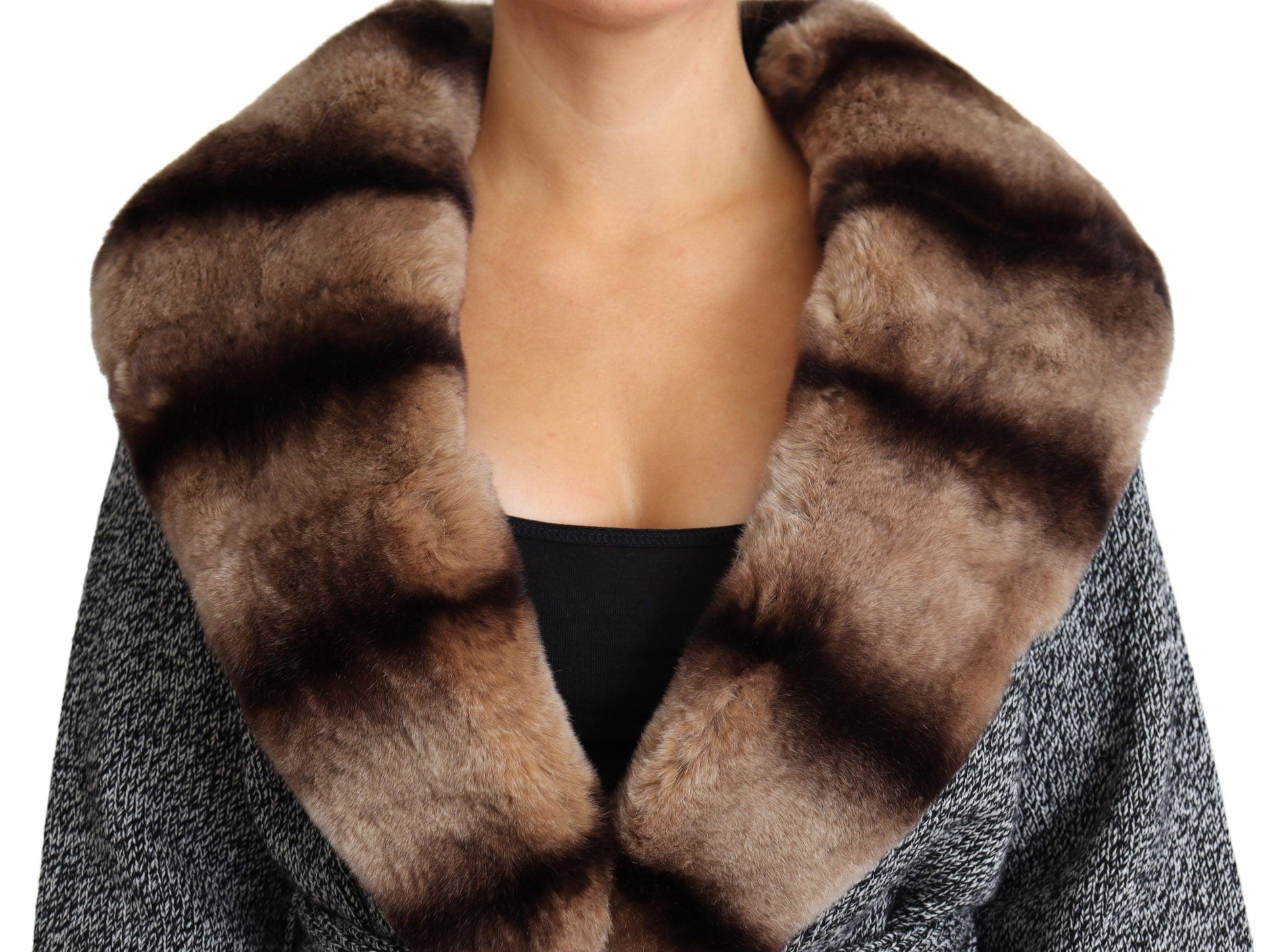 Dolce & Gabbana Cashmere Cardigan with Rabbit Fur Collar - Arichezz.store