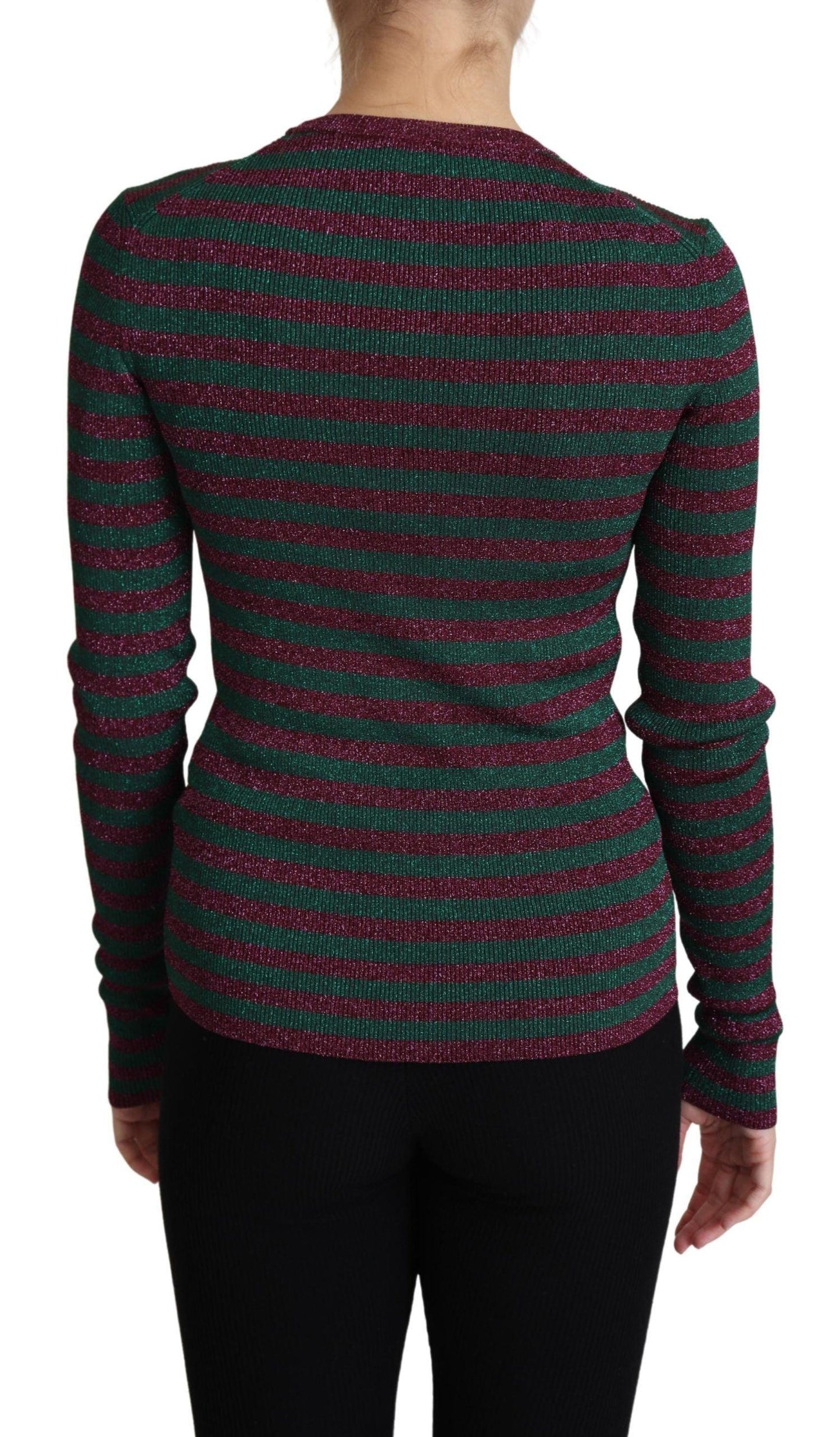 Dolce & Gabbana Elegant Maroon Crewneck Sweater - Arichezz.store