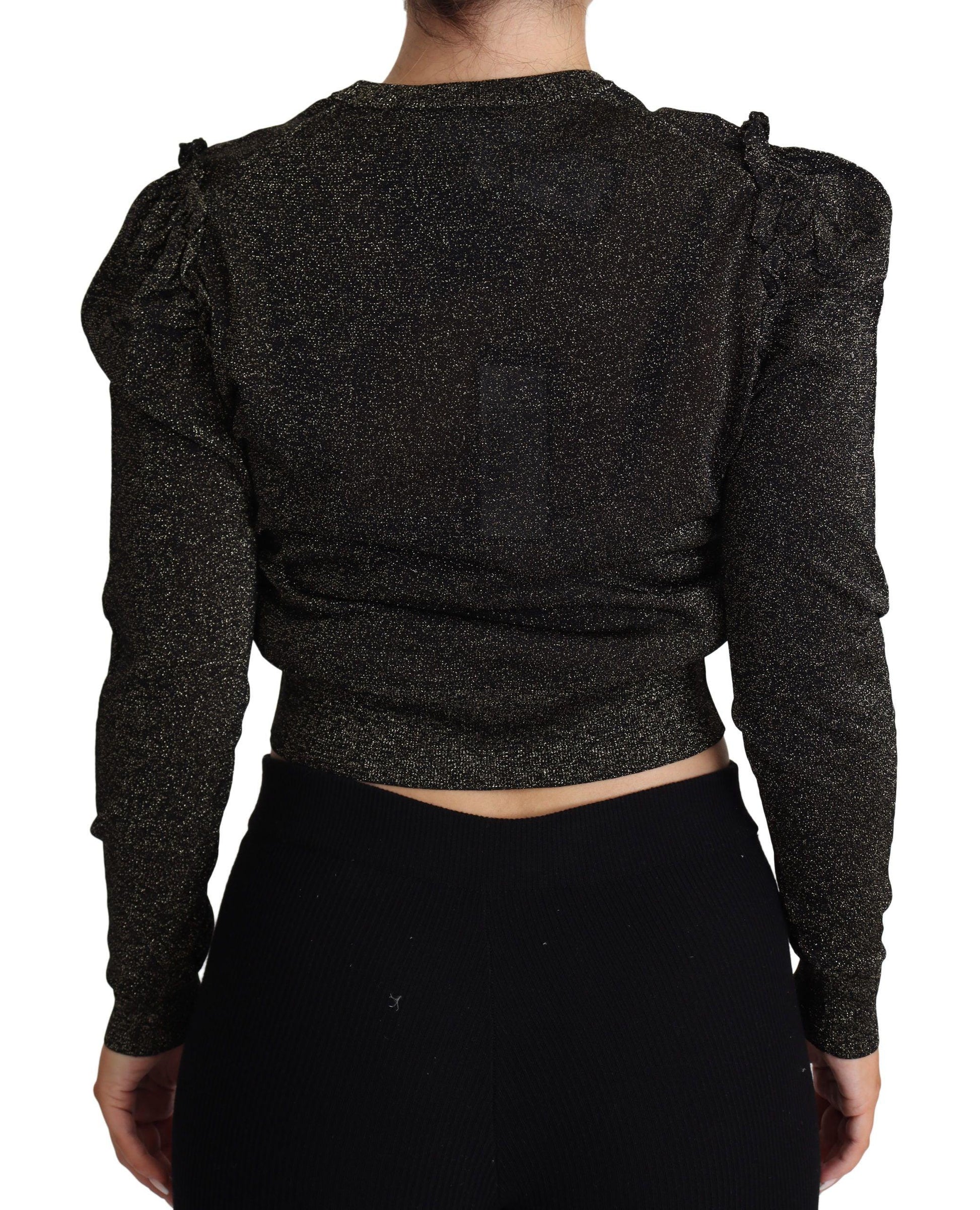 Dolce & Gabbana Elegant Cropped Sweater with Logo Detail - Arichezz.store