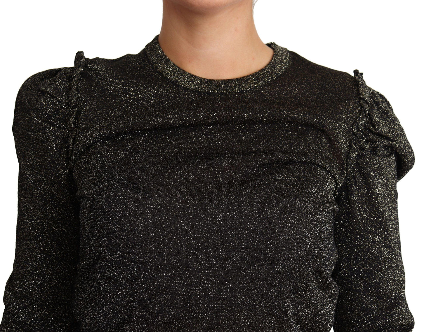 Dolce & Gabbana Elegant Cropped Sweater with Logo Detail - Arichezz.store