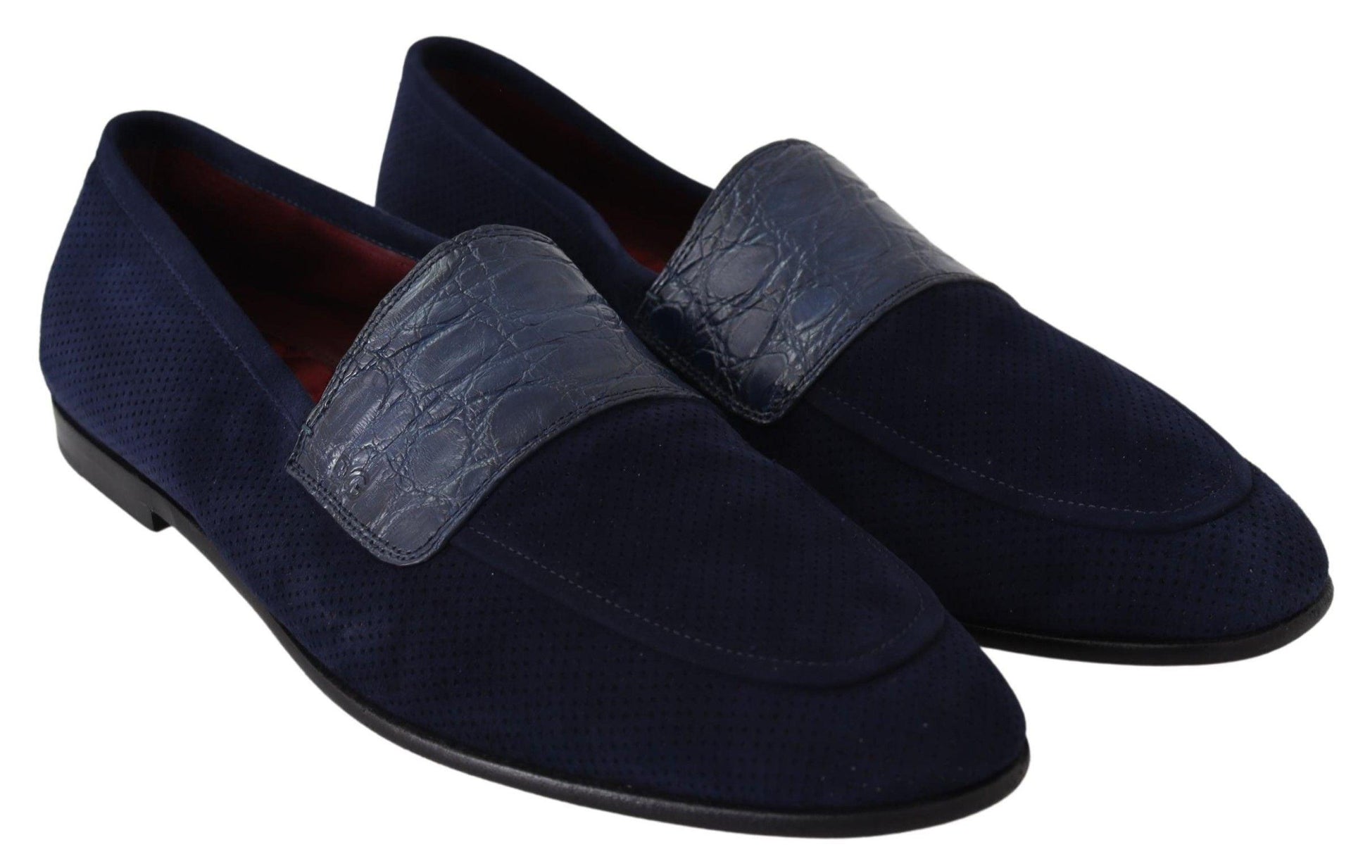 Dolce & Gabbana Elegant Blue Suede Leather Loafers - Arichezz.store