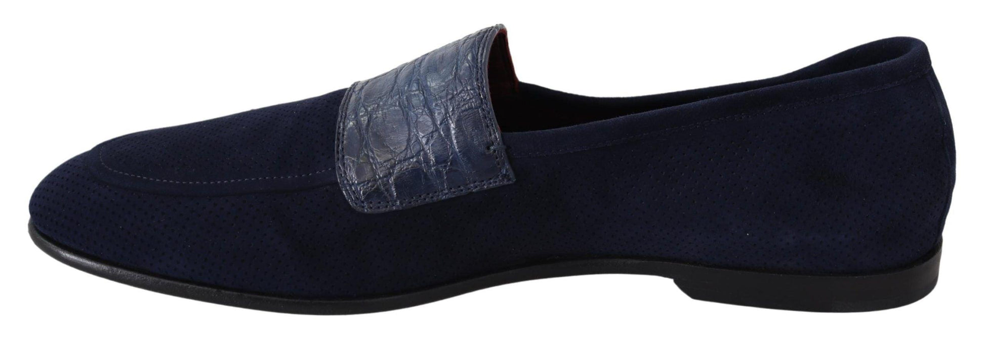 Dolce & Gabbana Elegant Blue Suede Leather Loafers - Arichezz.store