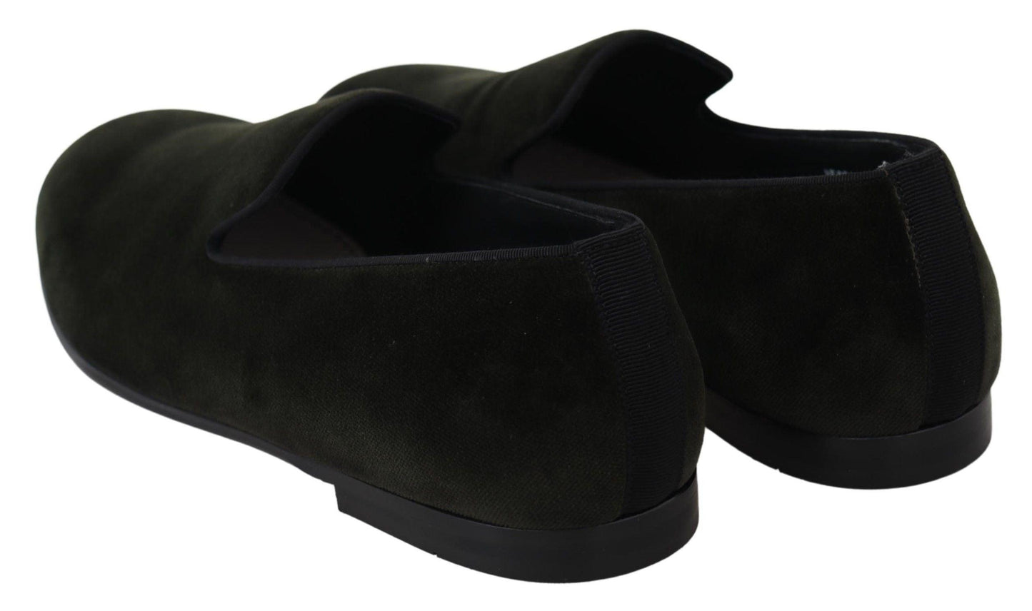 Dolce & Gabbana Elegant Green Velvet Loafers - Arichezz.store