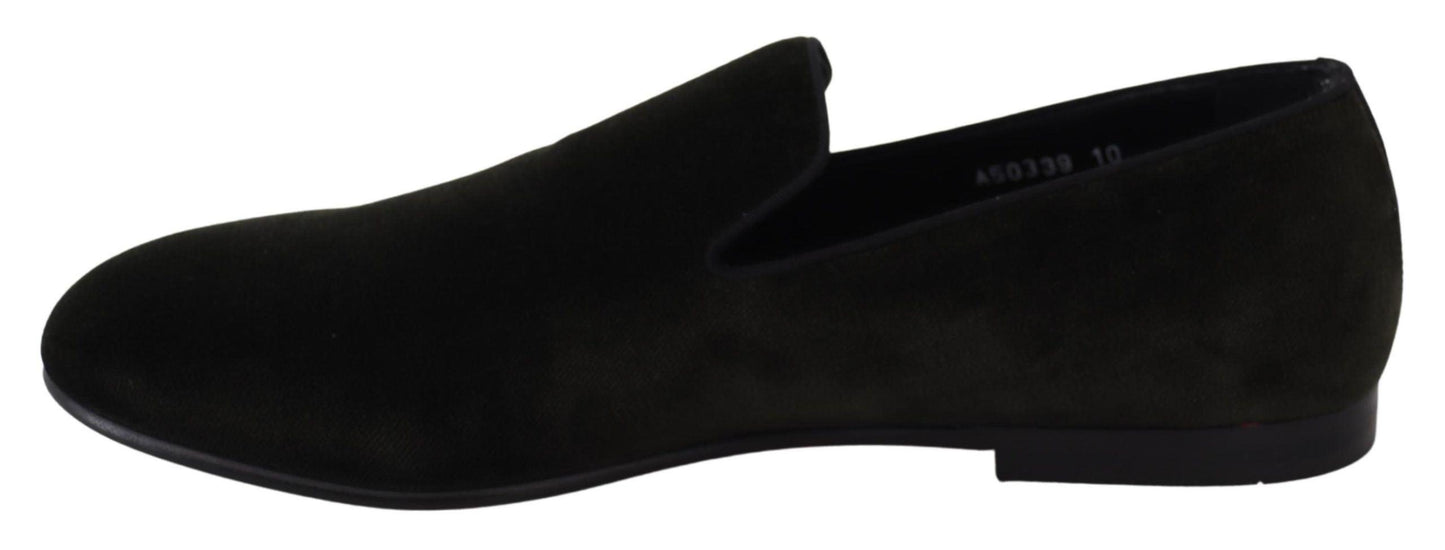 Dolce & Gabbana Elegant Green Velvet Loafers - Arichezz.store