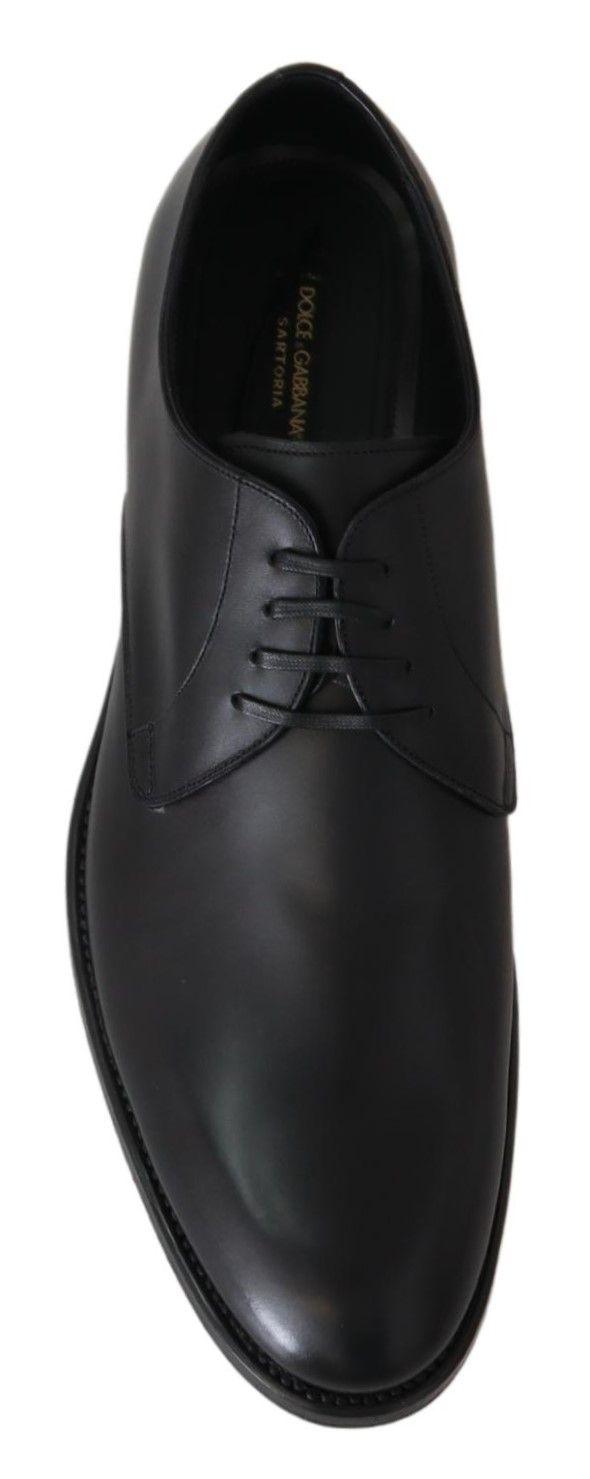 Dolce & Gabbana Elegant Black Leather Derby Dress Shoes - Arichezz.store