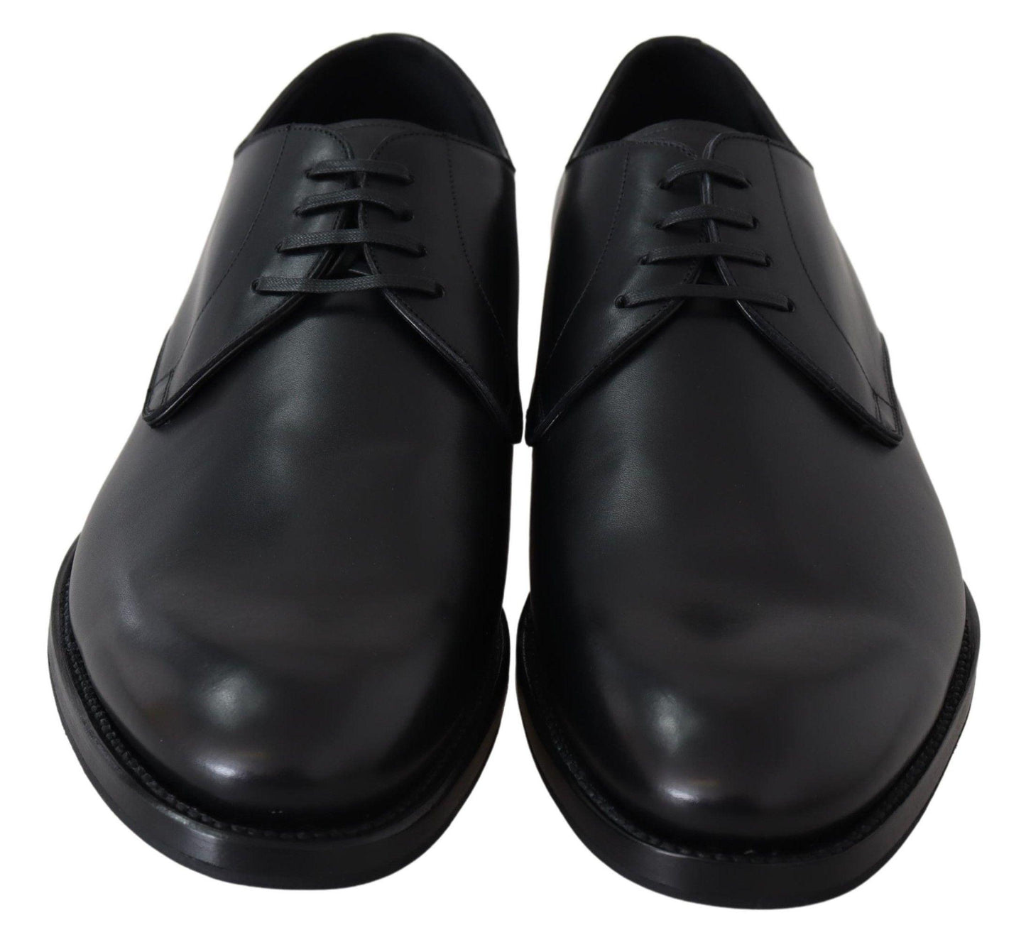 Dolce & Gabbana Elegant Black Leather Derby Dress Shoes - Arichezz.store