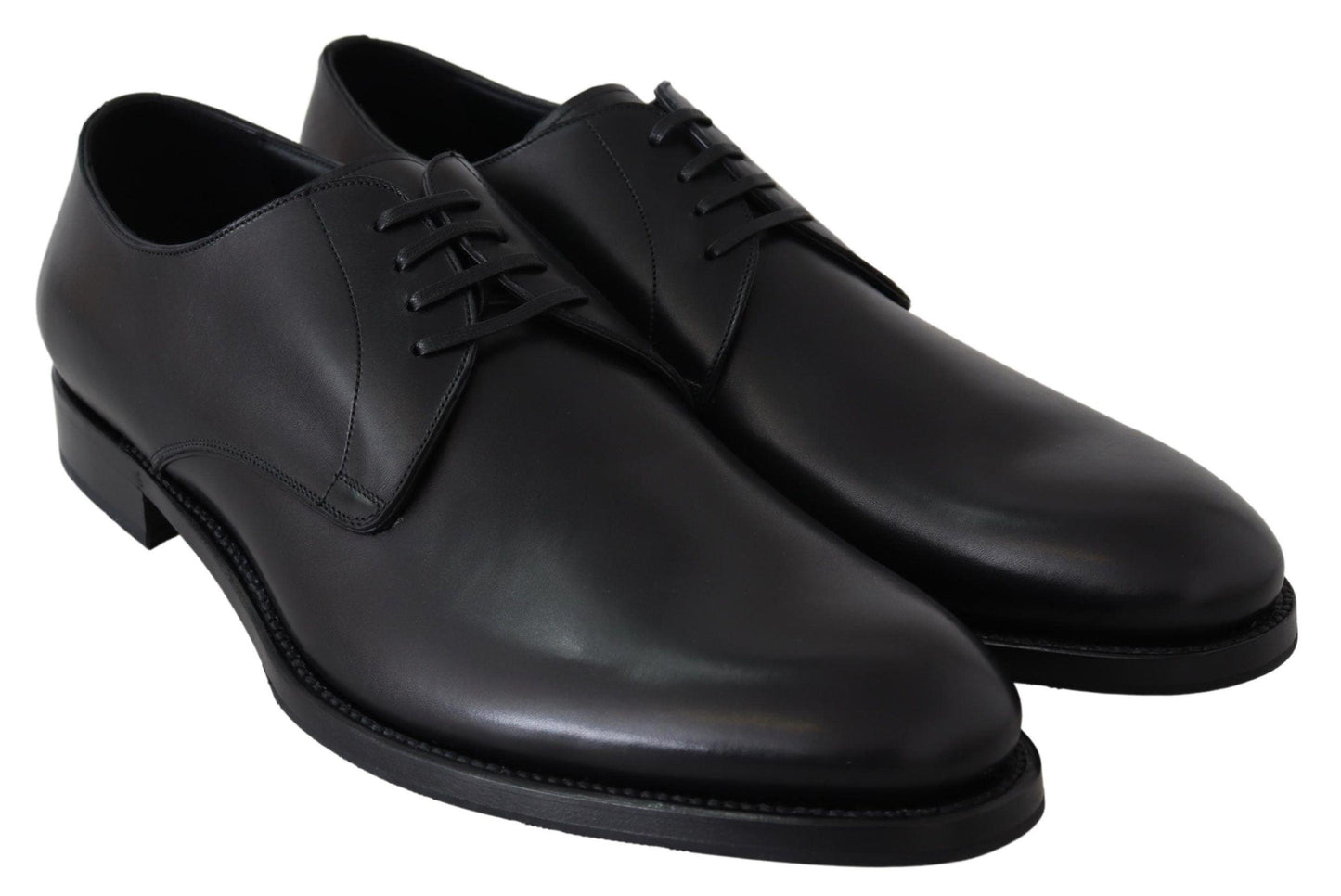 Dolce & Gabbana Elegant Black Leather Derby Dress Shoes - Arichezz.store