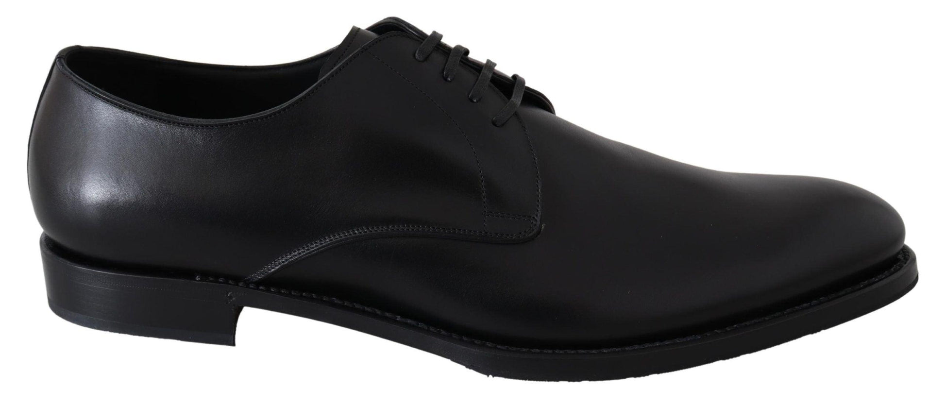 Dolce & Gabbana Elegant Black Leather Derby Dress Shoes - Arichezz.store