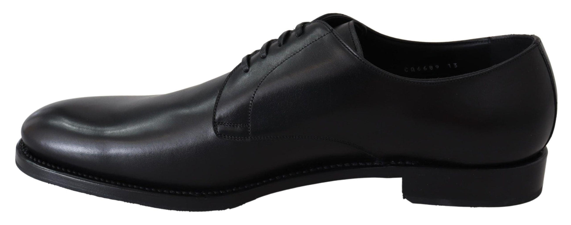 Dolce & Gabbana Elegant Black Leather Derby Dress Shoes - Arichezz.store