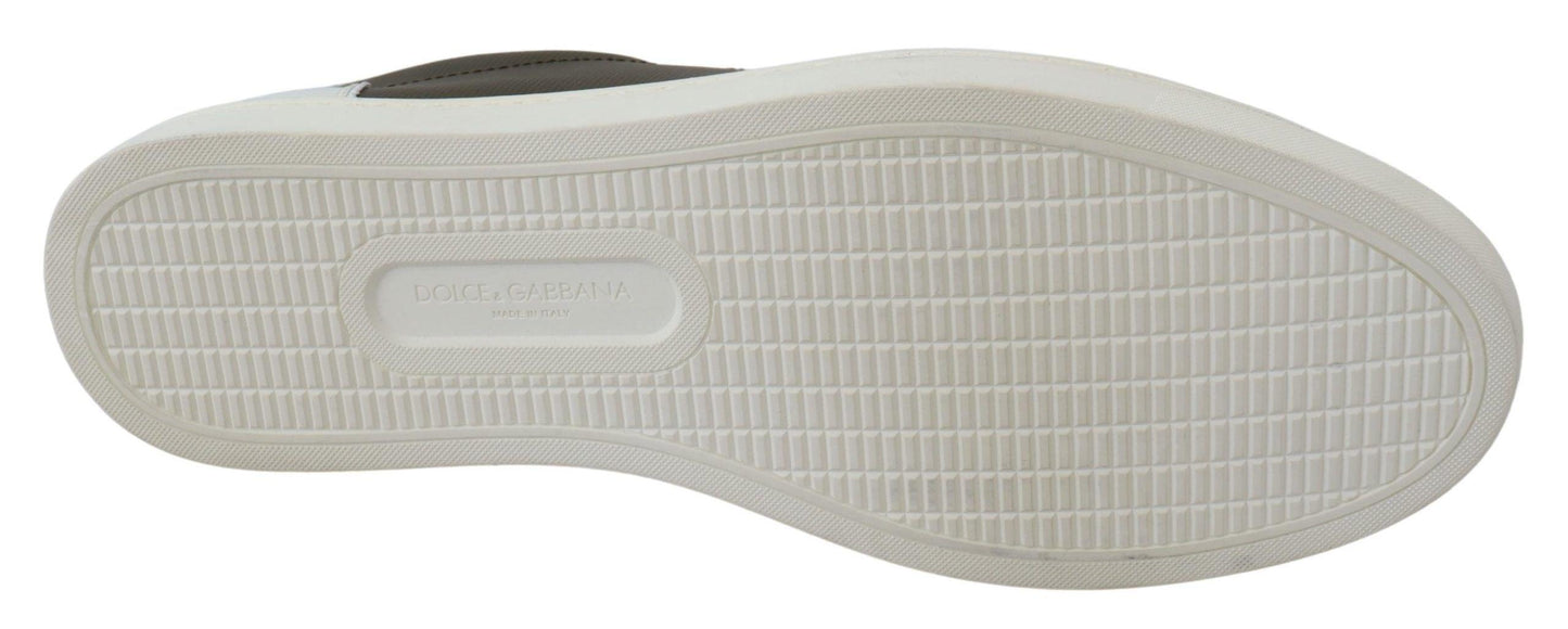 Dolce & Gabbana Sleek White Leather Low Top Sneakers - Arichezz.store