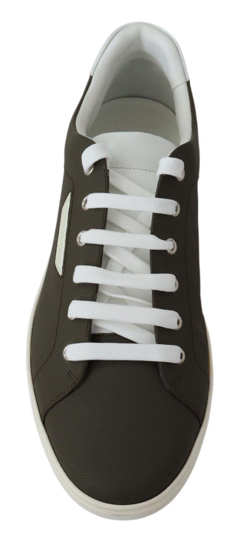 Dolce & Gabbana Sleek White Leather Low Top Sneakers - Arichezz.store