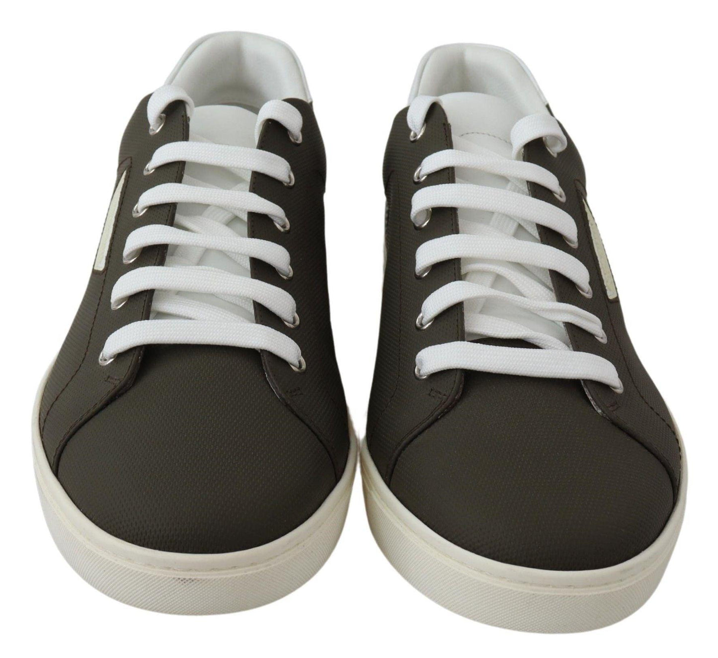 Dolce & Gabbana Sleek White Leather Low Top Sneakers - Arichezz.store