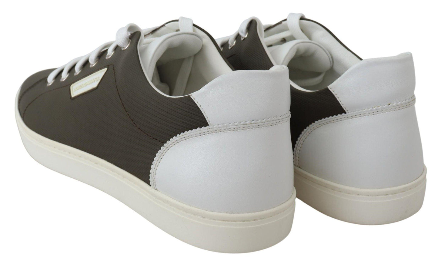 Dolce & Gabbana Sleek White Leather Low Top Sneakers - Arichezz.store