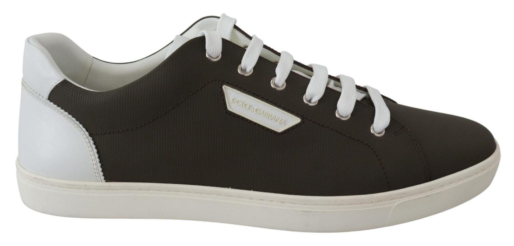 Dolce & Gabbana Sleek White Leather Low Top Sneakers - Arichezz.store