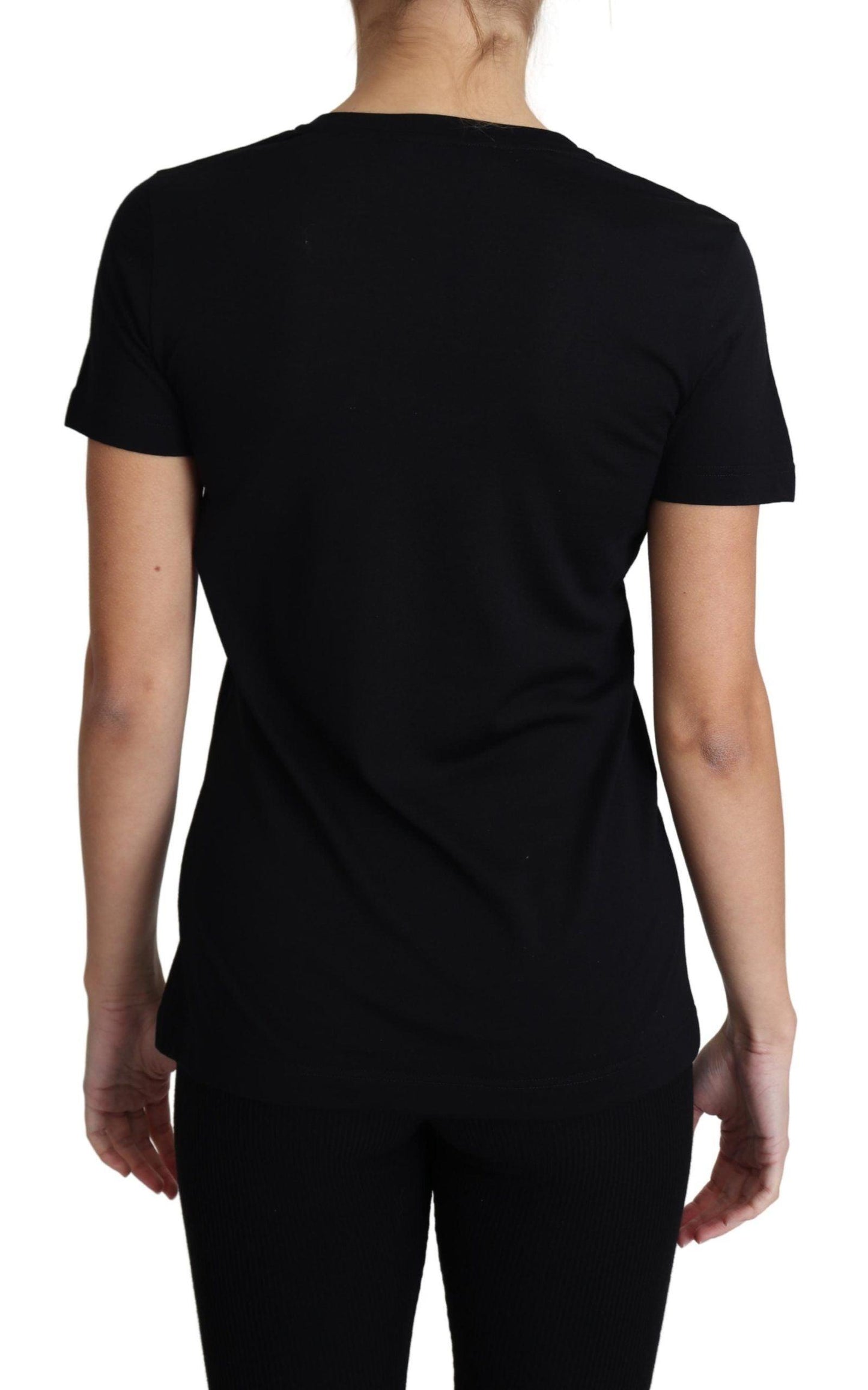 Dolce & Gabbana Elegant Black Wool Round Neck T-Shirt - Arichezz.store