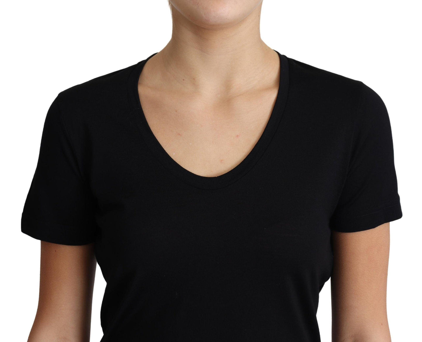 Dolce & Gabbana Elegant Black Wool Round Neck T-Shirt - Arichezz.store