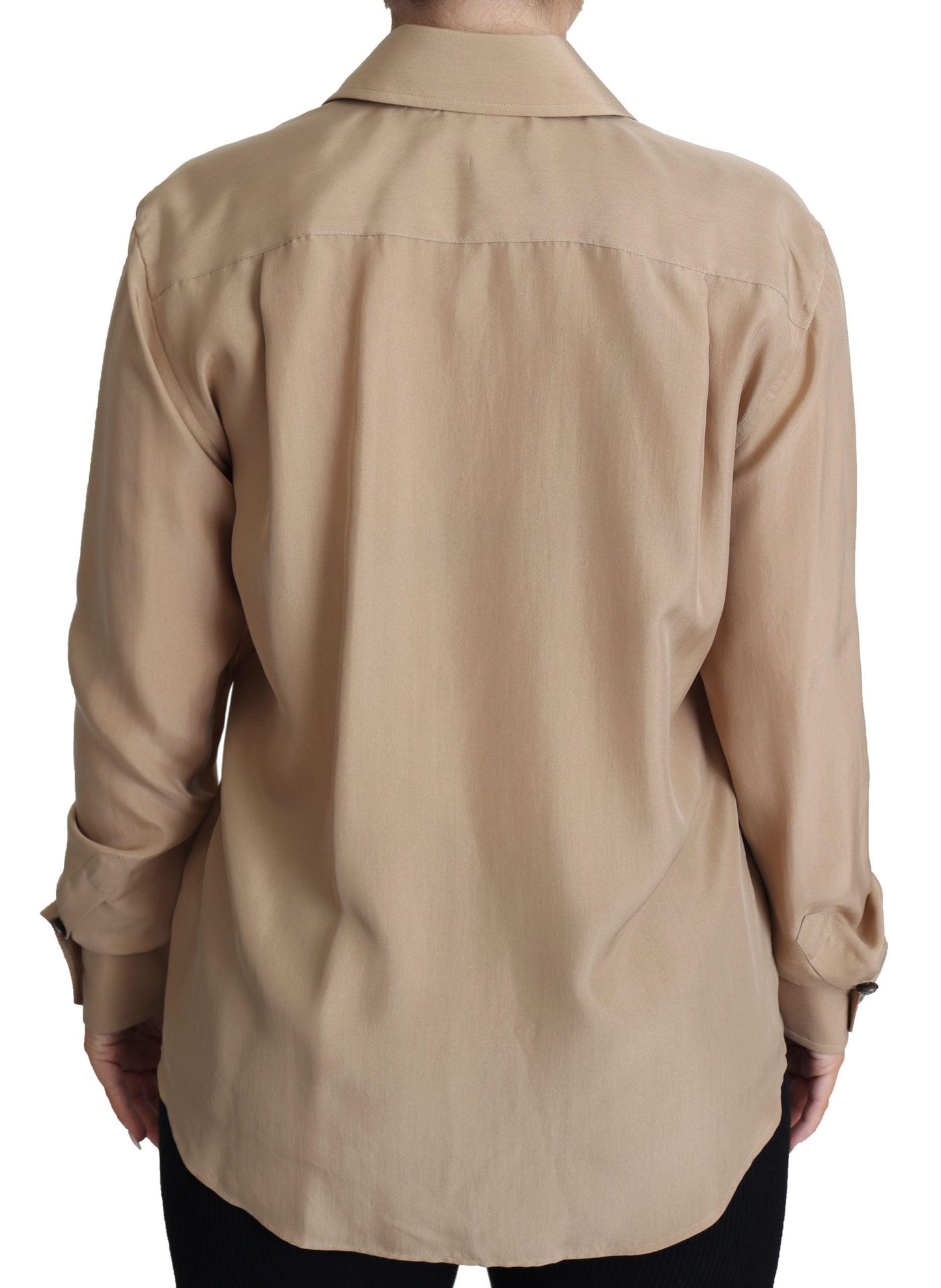 Dolce & Gabbana Elegant Beige Silk Shirt - Arichezz.store