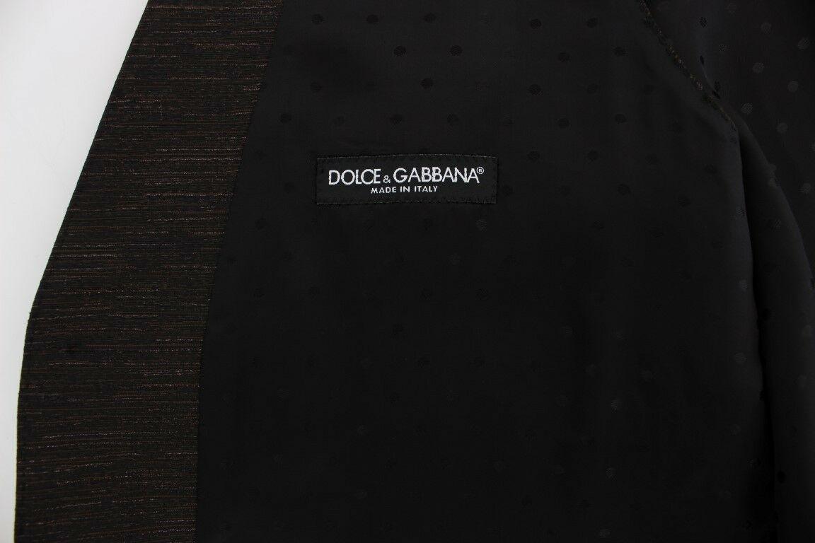 Dolce & Gabbana Elegant Brown Black Wool Blend Dress Vest - Arichezz.store