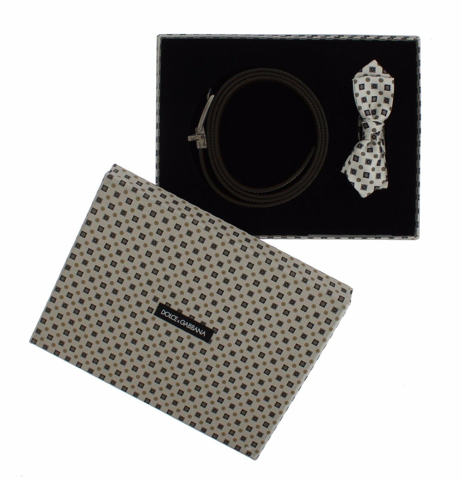 Dolce & Gabbana Elegant Baroque Silk Tie & Leather Belt Set - Arichezz.store