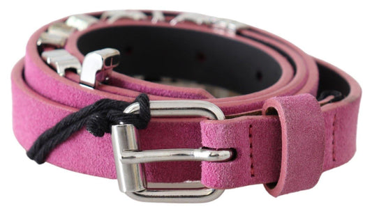 Just Cavalli Fuschia Pink Leather Waist Belt - Arichezz.store