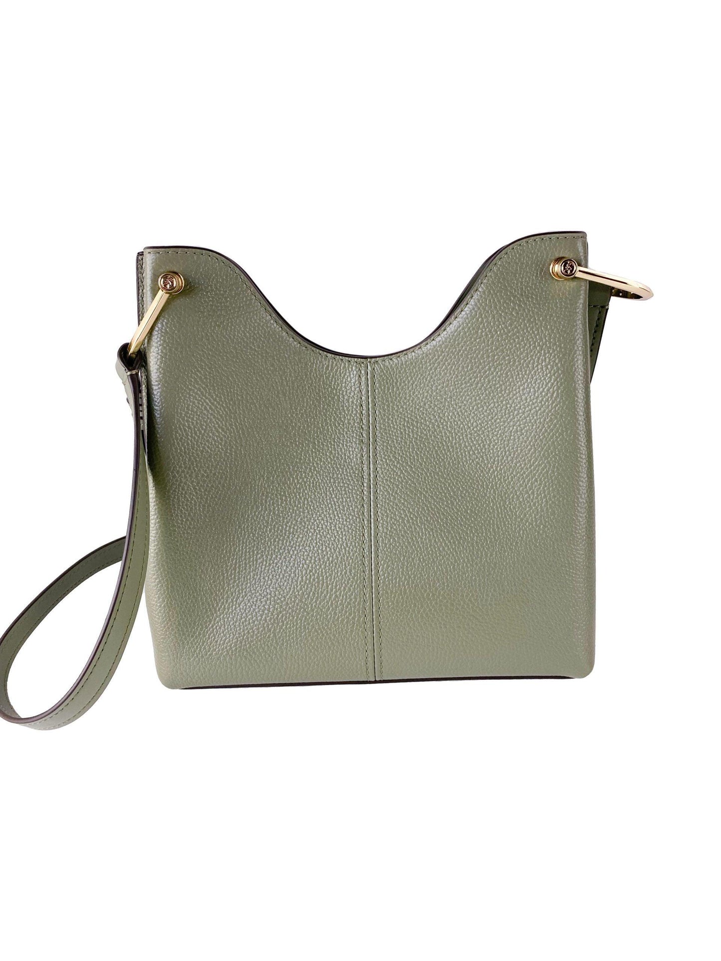 Michael Kors Joan Large Perforated Suede Leather Slouchy Messenger Handbag (Army Green) - Arichezz.store