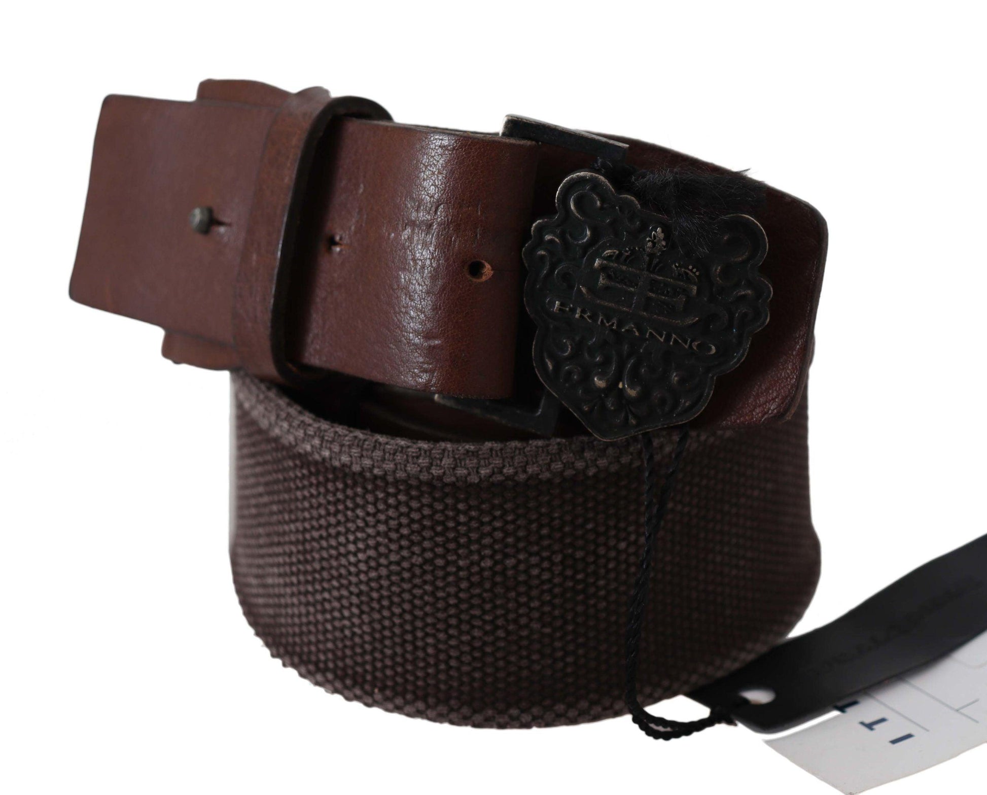 Ermanno Scervino Classic Dark Brown Leather Belt with Logo Buckle - Arichezz.store