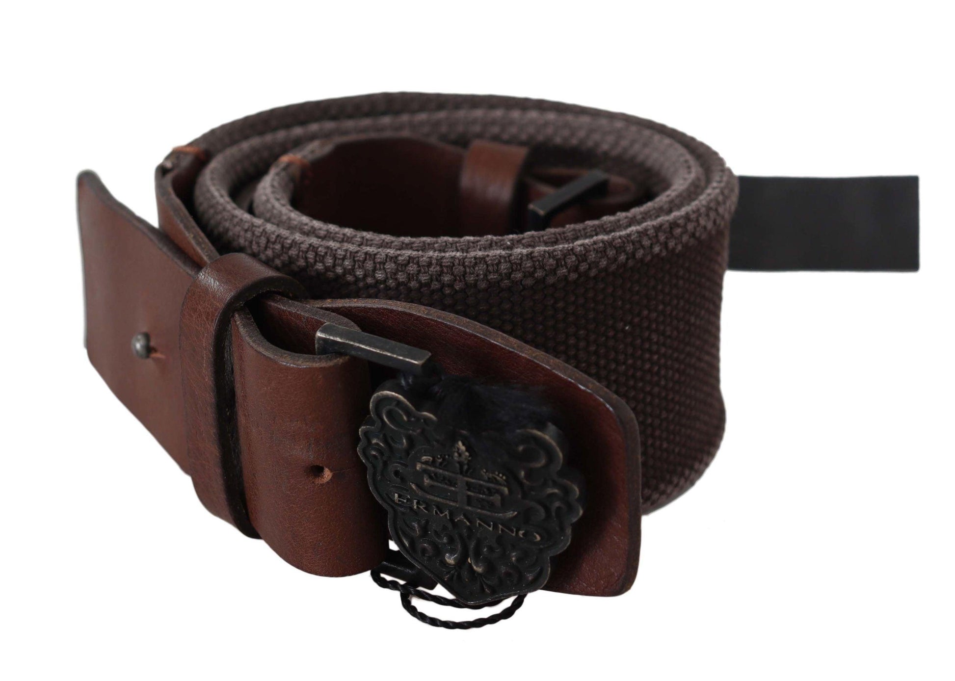 Ermanno Scervino Classic Dark Brown Leather Belt with Logo Buckle - Arichezz.store