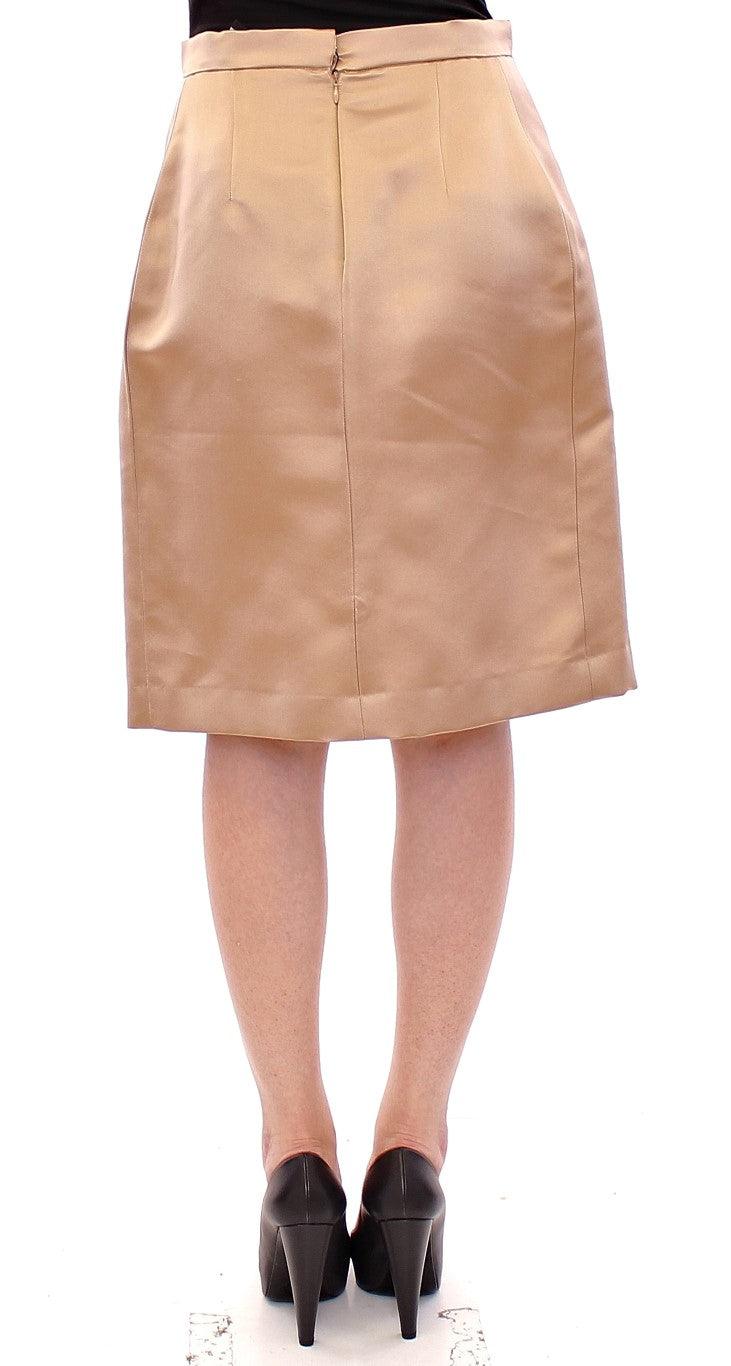 Andrea Incontri Elegant Silk Pleated Knee-Length Skirt