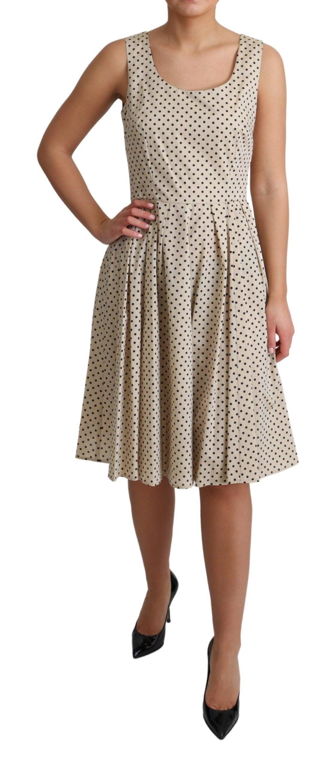 Dolce & Gabbana Elegant Polka Dot Sleeveless A-Line Dress - Arichezz.store