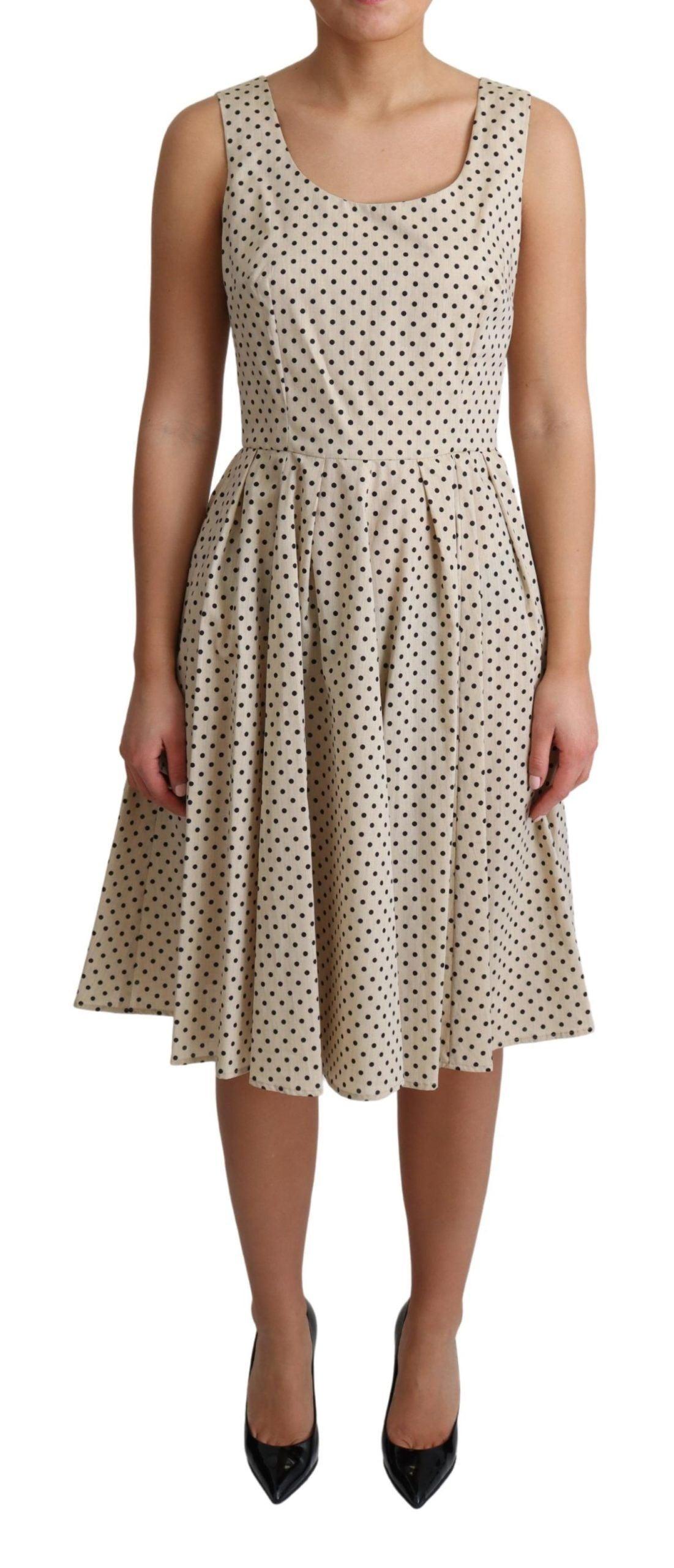 Dolce & Gabbana Elegant Polka Dot Sleeveless A-Line Dress - Arichezz.store