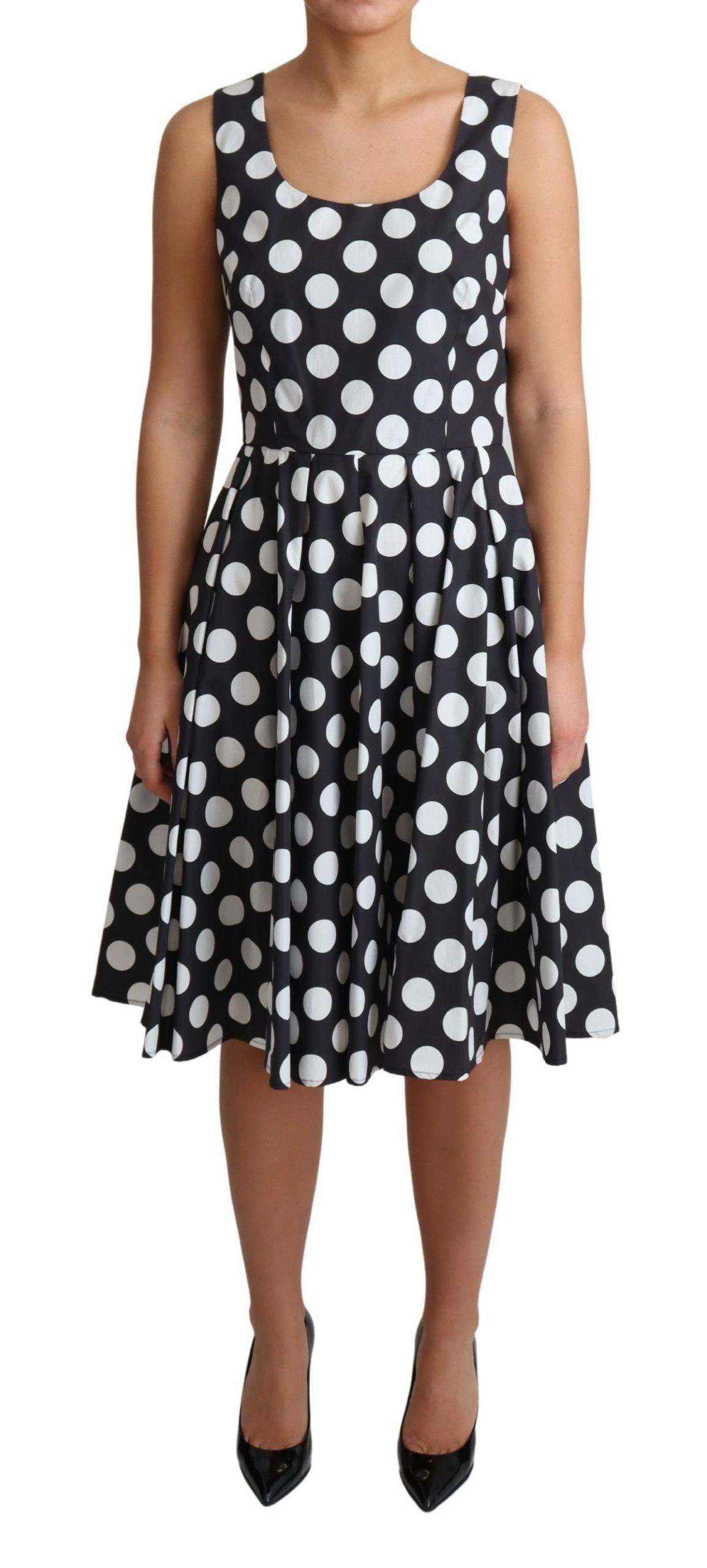 Dolce & Gabbana Polka Dot Sleeveless A-Line Dress - Arichezz.store