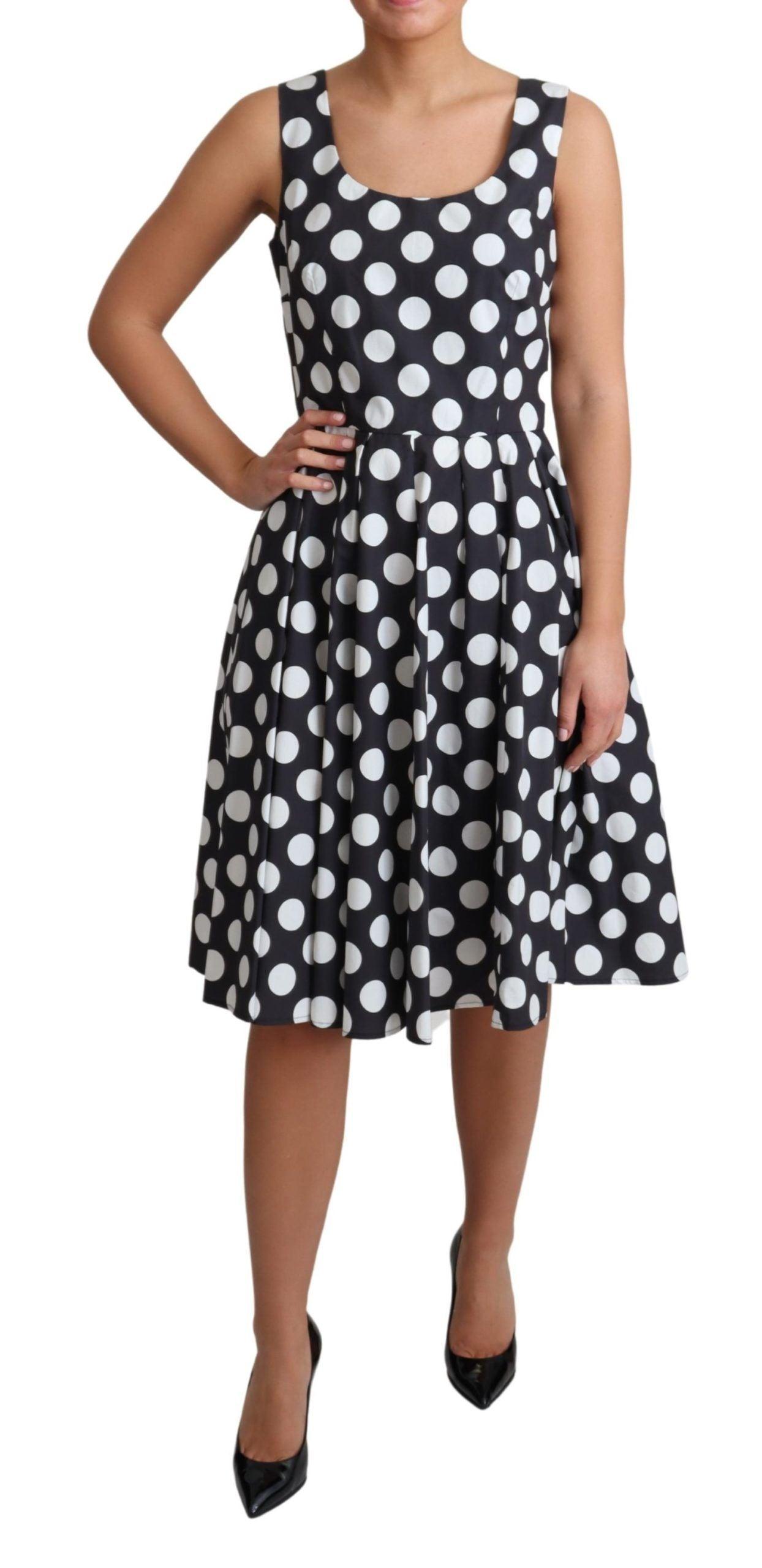 Dolce & Gabbana Polka Dot Sleeveless A-Line Dress - Arichezz.store