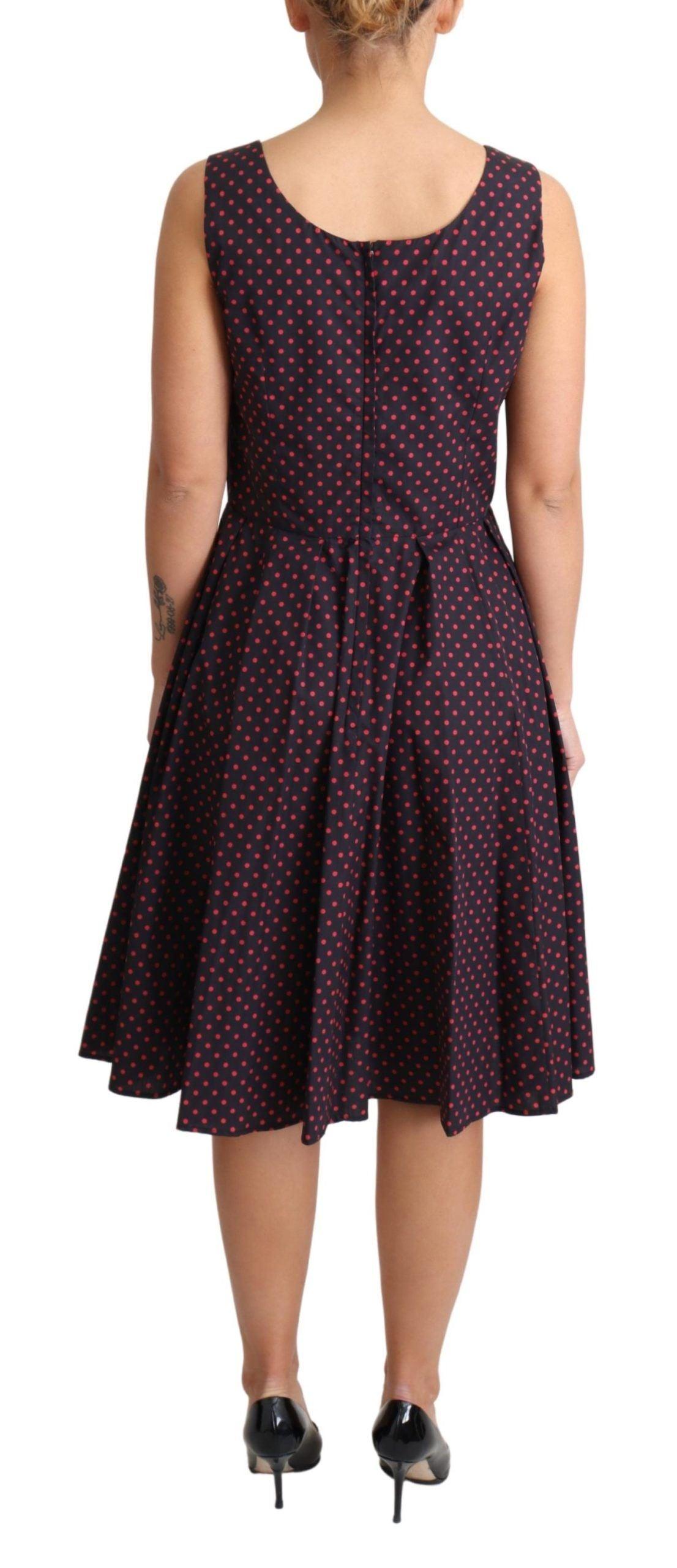 Dolce & Gabbana Chic Polka Dotted A-Line Sleeveless Dress - Arichezz.store