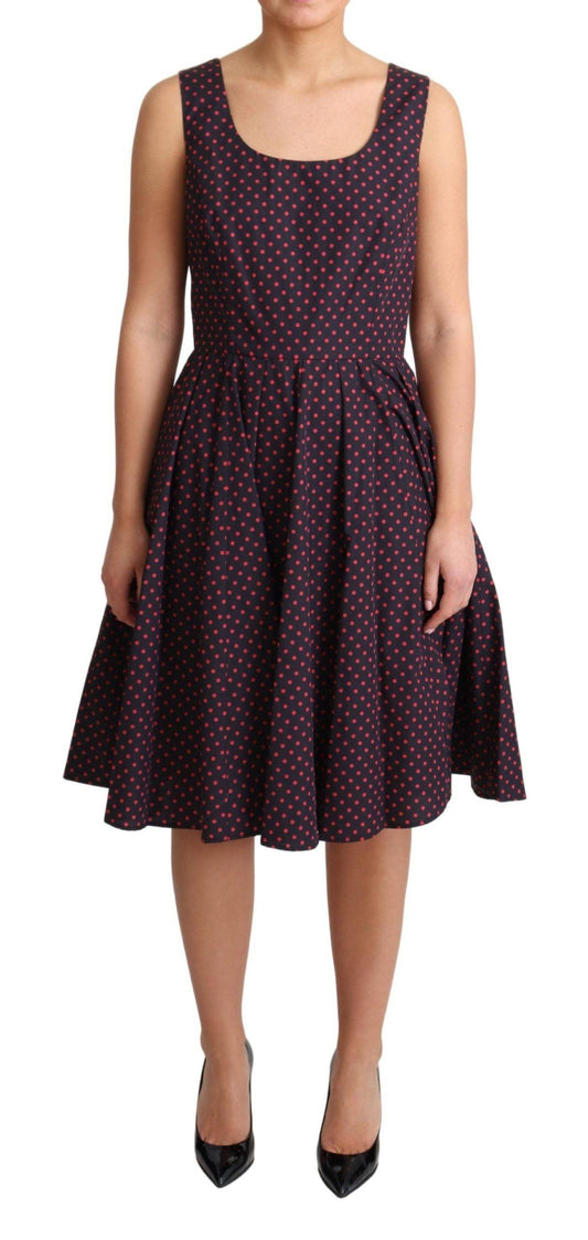 Dolce & Gabbana Chic Polka Dotted A-Line Sleeveless Dress - Arichezz.store