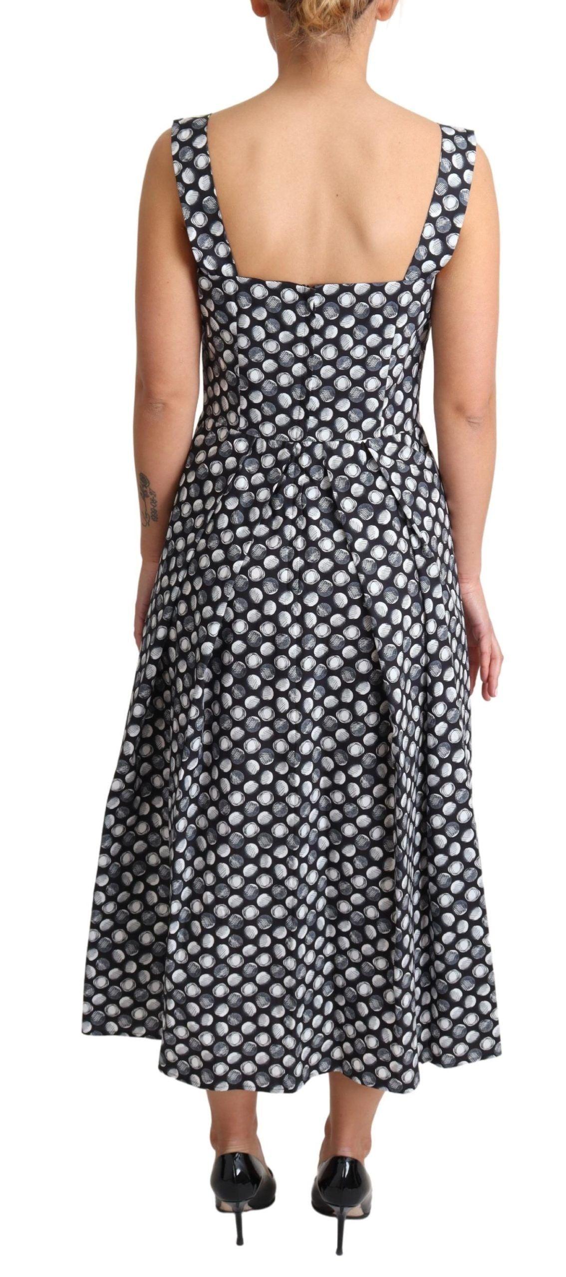 Dolce & Gabbana Elegant Sleeveless Geometric Midi A-Line Dress - Arichezz.store