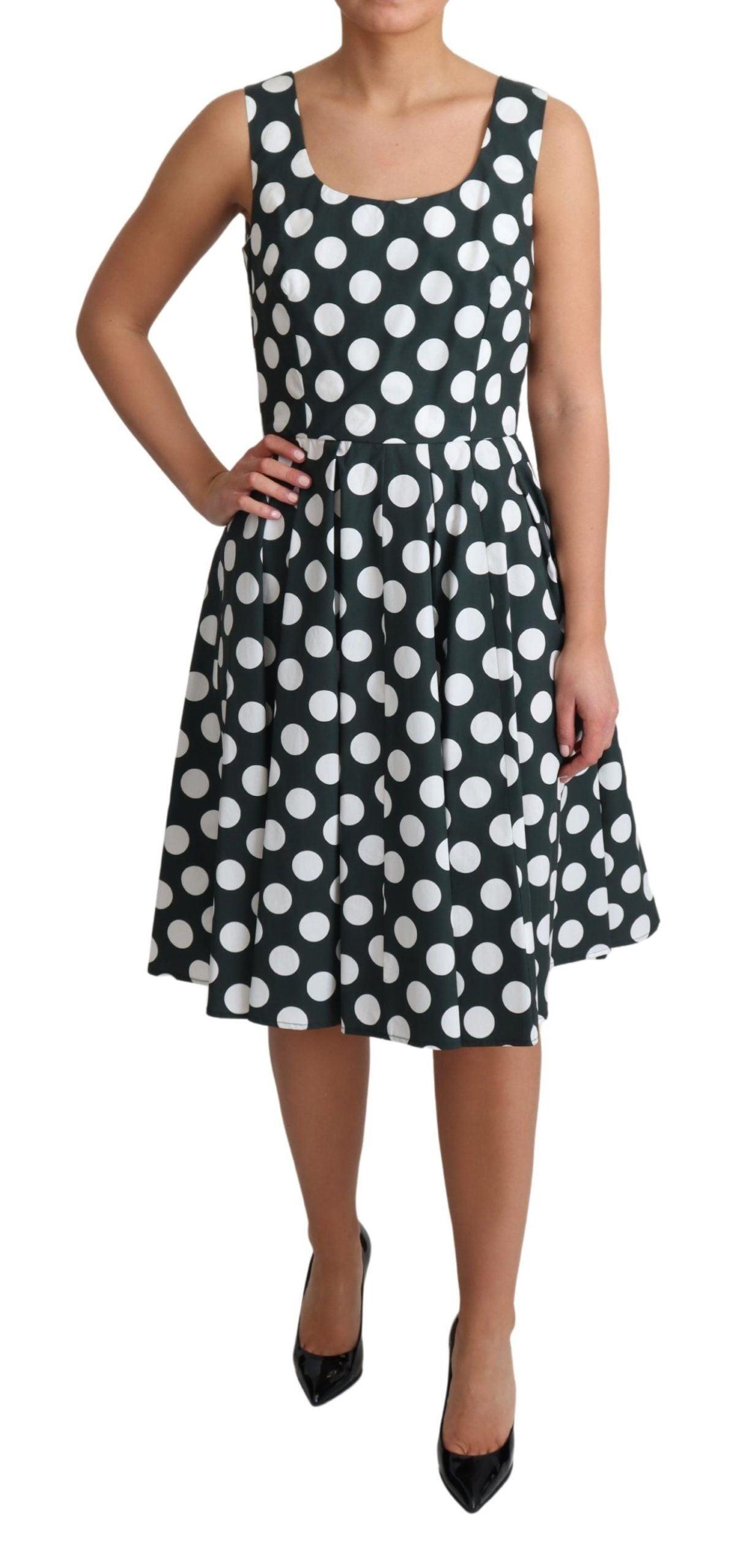 Dolce & Gabbana Chic Polka Dot A-line Sleeveless Dress - Arichezz.store